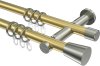 10204612-XX3839 Gardinenstange Messing-Optik / Edelstahl-Optik 20 mm Ø 2-läufig PLATON - Sitra