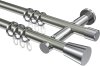 10204612-103912 Gardinenstange Metall 20 mm Ø 2-läufig PLATON - Sitra Edelstahl-Optik / Chrom