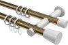 10204612-109532 Gardinenstange Metall 20 mm Ø 2-läufig PLATON - Sitra Messing Antik / Weiß