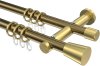 10204612-109538 Gardinenstange Metall 20 mm Ø 2-läufig PLATON - Sitra Messing Antik / Messing-Optik