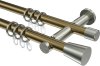 10204612-109539 Gardinenstange Metall 20 mm Ø 2-läufig PLATON - Sitra Messing Antik / Edelstahl-Optik