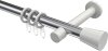 10204625-101232 Gardinenstange Metall 20 mm Ø PRESTIGE - Sitra Chrom / Weiß