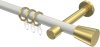 10204625-103238 Gardinenstange Metall 20 mm Ø PRESTIGE - Sitra Weiß / Messing-Optik
