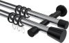 10204626-101229 Gardinenstange Metall 20 mm Ø 2-läufig PRESTIGE - Sitra Chrom / Schwarz