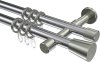 10204626-101239 Gardinenstange Metall 20 mm Ø 2-läufig PRESTIGE - Sitra Chrom / Edelstahl-Optik