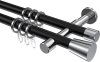 10204626-102912 Gardinenstange Metall 20 mm Ø 2-läufig PRESTIGE - Sitra Schwarz / Chrom