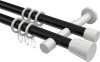 10204626-102932 Gardinenstange Metall 20 mm Ø 2-läufig PRESTIGE - Sitra Schwarz / Weiß