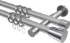 10204626-103312 Gardinenstange Metall 20 mm Ø 2-läufig PRESTIGE - Sitra Silbergrau / Chrom