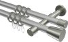 10204626-103339 Gardinenstange Metall 20 mm Ø 2-läufig PRESTIGE - Sitra Silbergrau / Edelstahl-Optik