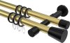 10204626-103829 Gardinenstange Metall 20 mm Ø 2-läufig PRESTIGE - Sitra Messing-Optik / Schwarz
