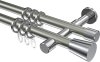 10204626-103912 Gardinenstange Metall 20 mm Ø 2-läufig PRESTIGE - Sitra Edelstahl-Optik / Chrom