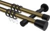 10204626-109529 Gardinenstange Metall 20 mm Ø 2-läufig PRESTIGE - Sitra Messing Antik / Schwarz