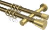 10204626-109538 Gardinenstange Metall 20 mm Ø 2-läufig PRESTIGE - Sitra Messing Antik / Messing-Optik