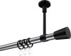 10204633-XX1229 Gardinenstange Metall 20 mm Ø SONETTE - Sitra Chrom / Schwarz