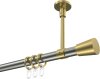 10204633-XX3938 Gardinenstange Edelstahl-Optik / Messing-Optik 20 mm Ø SONETTE - Sitra