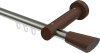 10210307-103919 Innenlauf Gardinenstange Aluminium / Holz 20 mm Ø TALENT - Bero Edelstahl-Optik / Nussbaum lackiert