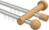 10211308-103230 Innenlauf Gardinenstange Aluminium / Holz 20 mm Ø 2-läufig TALENT - Luina Weiß / Buche lackiert