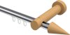 10211407-101230 Innenlauf Gardinenstange Aluminium / Holz 20 mm Ø TALENT - Siveo Chrom / Buche lackiert