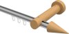 10211407-103330 Innenlauf Gardinenstange Aluminium / Holz 20 mm Ø TALENT - Siveo Silbergrau / Buche lackiert