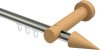10211407-103930 Innenlauf Gardinenstange Aluminium / Holz 20 mm Ø TALENT - Siveo Edelstahl-Optik / Buche lackiert