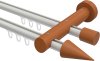 10211408-103222 Innenlauf Gardinenstange Aluminium / Holz 20 mm Ø 2-läufig TALENT - Siveo Weiß / Kirschbaum lackiert
