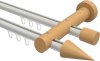 10211408-103230 Innenlauf Gardinenstange Aluminium / Holz 20 mm Ø 2-läufig TALENT - Siveo Weiß / Buche lackiert