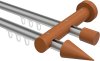 10211408-103322 Innenlauf Gardinenstange Aluminium / Holz 20 mm Ø 2-läufig TALENT - Siveo Silbergrau / Kirschbaum lackiert