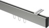 10212816-XX3928 Innenlauf Gardinenstange Deckenmontage Aluminium / Metall eckig 14x35 mm SMARTLINE (Universal) - Paxo Edelstahl-Optik / Schwarz