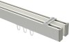 10212817-103239 Innenlauf Gardinenstange Deckenmontage Aluminium / Metall eckig 14x35 mm 2-läufig SMARTLINE (Universal) - Paxo Weiß / Edelstahl-Optik