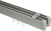 10212817-103932 Innenlauf Gardinenstange Deckenmontage Aluminium / Metall eckig 14x35 mm 2-läufig SMARTLINE (Universal) - Paxo Edelstahl-Optik / Weiß