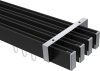 10212818-102812 Innenlauf Gardinenstange Deckenmontage Aluminium / Metall eckig 14x35 mm 4-läufig SMARTLINE - Paxo Schwarz / Chrom
