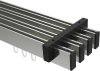 10212818-103928 Innenlauf Gardinenstange Deckenmontage Aluminium / Metall eckig 14x35 mm 4-läufig SMARTLINE - Paxo Edelstahl-Optik / Schwarz