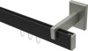 10212819-102839 Innenlauf Gardinenstange Aluminium / Metall eckig 14x35 mm SMARTLINE - Paxo Schwarz / Edelstahl-Optik