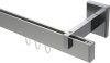 10212819-103912 Innenlauf Gardinenstange Aluminium / Metall eckig 14x35 mm SMARTLINE - Paxo Edelstahl-Optik / Chrom
