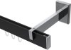 10212820-102812 Innenlauf Gardinenstange Aluminium / Metall eckig 14x35 mm SMARTLINE - Paxo Schwarz / Chrom (WA lang)