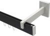 10212820-102832 Innenlauf Gardinenstange Aluminium / Metall eckig 14x35 mm SMARTLINE - Paxo Schwarz / Weiß (WA lang)