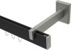 10212820-102839 Innenlauf Gardinenstange Aluminium / Metall eckig 14x35 mm SMARTLINE - Paxo Schwarz / Edelstahl-Optik (WA lang)