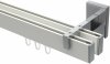 10212821-XX3212 Innenlauf Gardinenstange Aluminium / Metall eckig 14x35 mm 2-läufig SMARTLINE - Paxo Weiß / Chrom