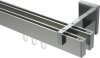 10212821-103912 Innenlauf Gardinenstange Aluminium / Metall eckig 14x35 mm 2-läufig SMARTLINE - Paxo Edelstahl-Optik / Chrom