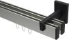 10212821-103928 Innenlauf Gardinenstange Aluminium / Metall eckig 14x35 mm 2-läufig SMARTLINE - Paxo Edelstahl-Optik / Schwarz