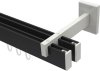 10212822-102832 Innenlauf Gardinenstange Aluminium / Metall eckig 14x35 mm 2-läufig SMARTLINE - Paxo Schwarz / Weiß (WA lang)