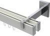 10212822-103212 Innenlauf Gardinenstange Aluminium / Metall eckig 14x35 mm 2-läufig SMARTLINE - Paxo Weiß / Chrom (WA lang)