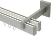 10212822-103239 Innenlauf Gardinenstange Aluminium / Metall eckig 14x35 mm 2-läufig SMARTLINE - Paxo Weiß / Edelstahl-Optik (WA lang)