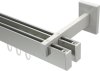 10212822-103932 Innenlauf Gardinenstange Aluminium / Metall eckig 14x35 mm 2-läufig SMARTLINE - Paxo Edelstahl-Optik / Weiß (WA lang)