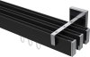 10212823-102812 Innenlauf Gardinenstange Aluminium / Metall eckig 14x35 mm 3-läufig SMARTLINE - Paxo Schwarz / Chrom