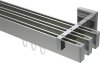 10212823-103912 Innenlauf Gardinenstange Aluminium / Metall eckig 14x35 mm 3-läufig SMARTLINE - Paxo Edelstahl-Optik / Chrom