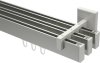 10212823-103932 Innenlauf Gardinenstange Aluminium / Metall eckig 14x35 mm 3-läufig SMARTLINE - Paxo Edelstahl-Optik / Weiß
