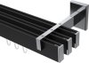 10212824-102812 Innenlauf Gardinenstange Aluminium / Metall eckig 14x35 mm 3-läufig SMARTLINE - Paxo Schwarz / Chrom (WA lang)