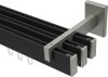 10212824-102839 Innenlauf Gardinenstange Aluminium / Metall eckig 14x35 mm 3-läufig SMARTLINE - Paxo Schwarz / Edelstahl-Optik (WA lang)