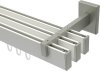 10212824-103239 Innenlauf Gardinenstange Aluminium / Metall eckig 14x35 mm 3-läufig SMARTLINE - Paxo Weiß / Edelstahl-Optik (WA lang)
